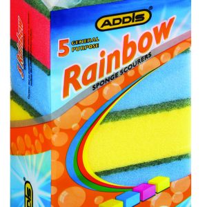 ADDIS RAINBOW SPONGE SCOURER – 5 PACK