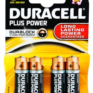 DURACELL PLUS POWER AA 4 BATTERIES
